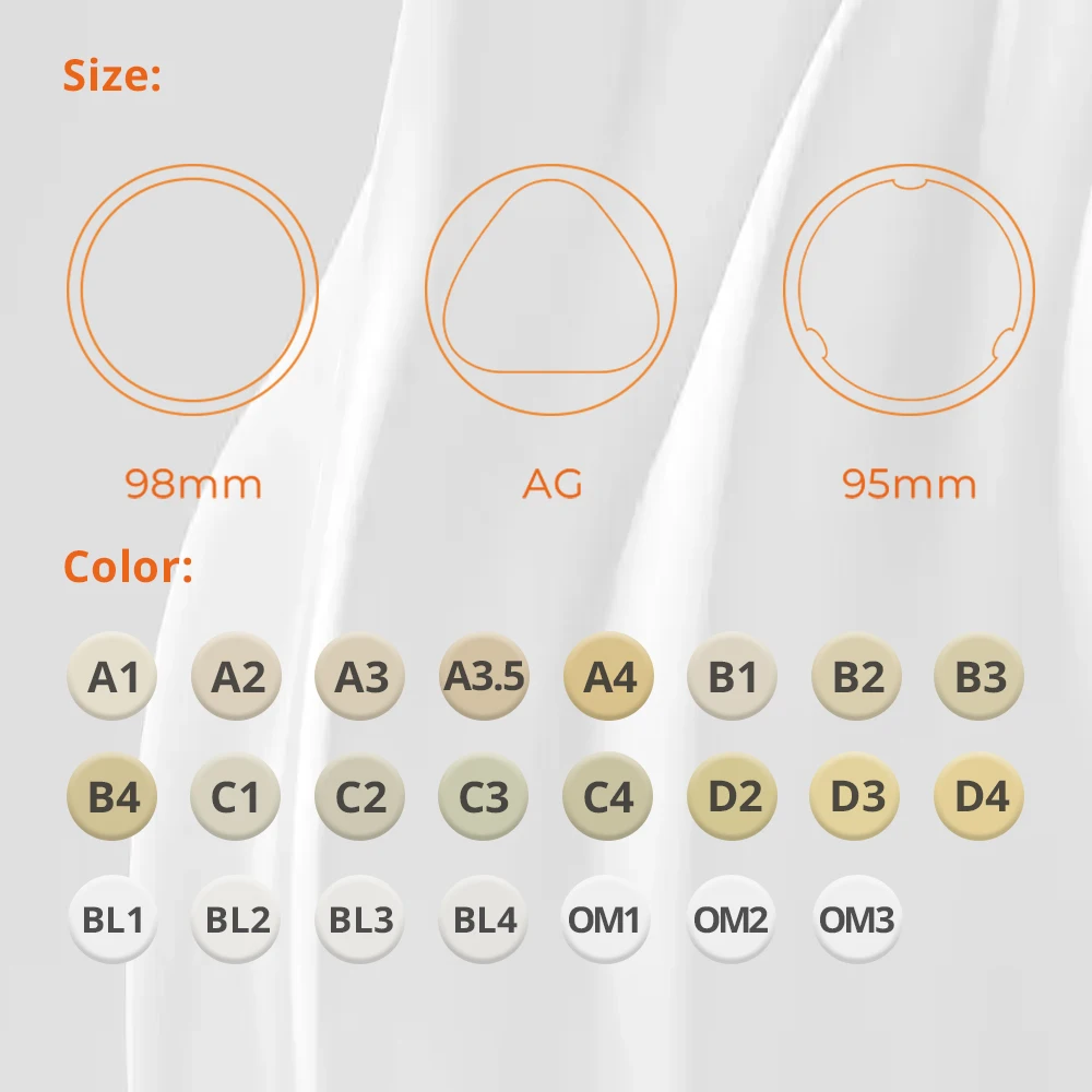 LODDEN 4D Pro Mehrschichtige Zirkonoxid-Dentalblöcke für CAD/CAM Kronen und Brücken 98x10-25mm 43%-57% Hohe Festigkeit 43%-57% – Detail 5