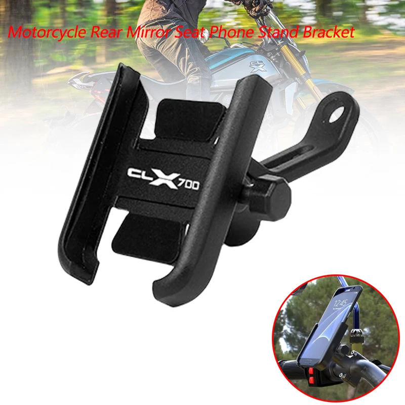 

Metal Motorcycle Handlebar Mobile Phone Holder Fit For CFMOTO 700CL-X SPORT/HERITAGE CLX700 Rear Mirror Seat Phone Stand Bracket