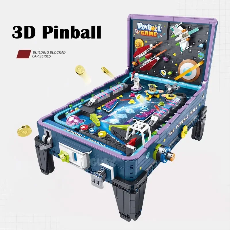 2309PCS Creative 3D Pinball Game Go Building Blocks With LED Light Music Arcade Games Assemble Brick Toy Gift For Adult Teenager