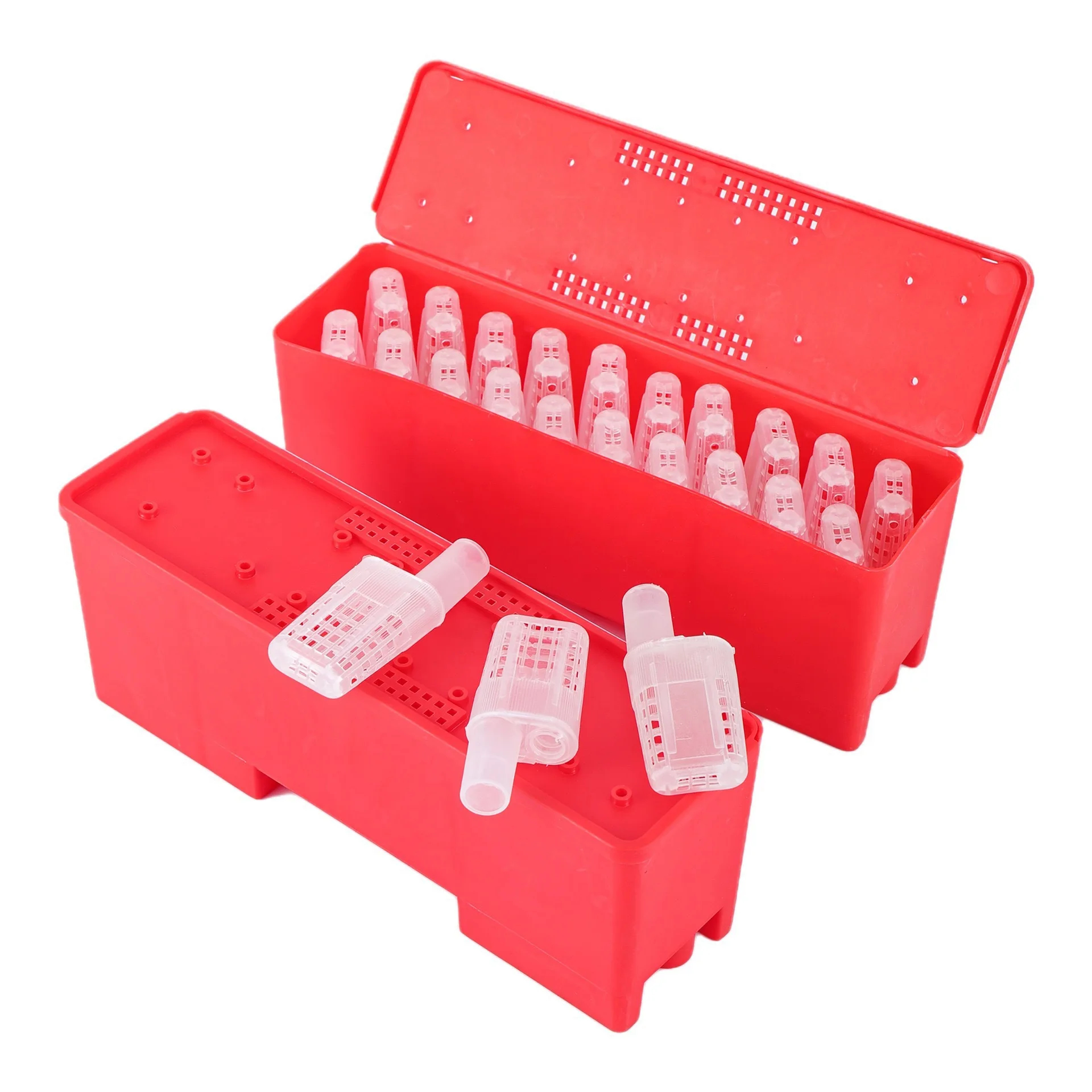 120 Pieces JzBz Battery Box JzBz Queen Cage Transport Box Cage Honeybee Queen Cage Holder Beekeeping Tools
