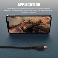 B44CReplacement Audio Headset Cord for SteelSeries Arctis 7 5 3 Pro Wireless Gaming Headphones 4.9Ft Cable