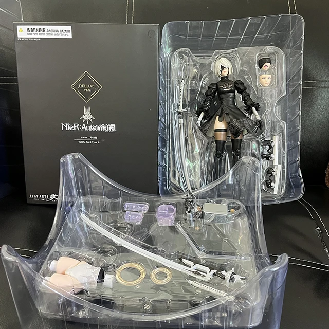 Play Arts Kai NieR:Automata 2 Type B 2B Action Figure DX Deluxe Edition PVC  Figure Model Toys 26cm Joint Movable Doll