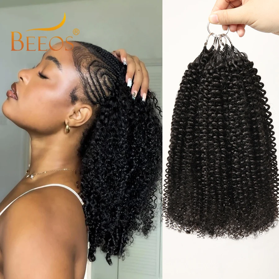 Extensions de cheveux humains crépus bouclés au Crochet perruques bouclées sans nœuds paquets de cheveux humains au Crochet avec ficelle Remy cheveux vierges pour les femmes