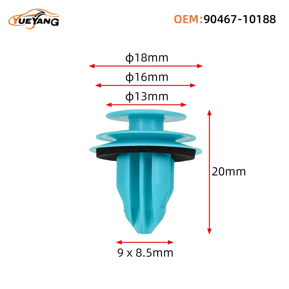 YUEYANG 90467-10188 Türverkleidungs-Clip Highlander Pajero Nissan Swife Foresten Grüner Verkleidungs-Nylonhalter MU000637 – Detail 1
