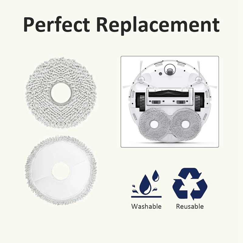 Mop Pads For ECOVACS DEEBOT T30 Pro / T30S Combo / T30S / T20 Omni / T10 Omni / X1 Omni / X1 Turbo / X2 Omni / M12 Pro+