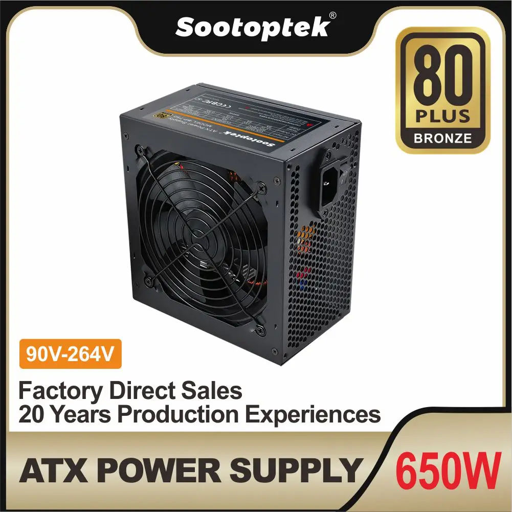 Full voltage 110V ATX 650W PC PSU Gaming case 120mm low noise Fan 24pin 12V ATX Desktop Computer Power Supply