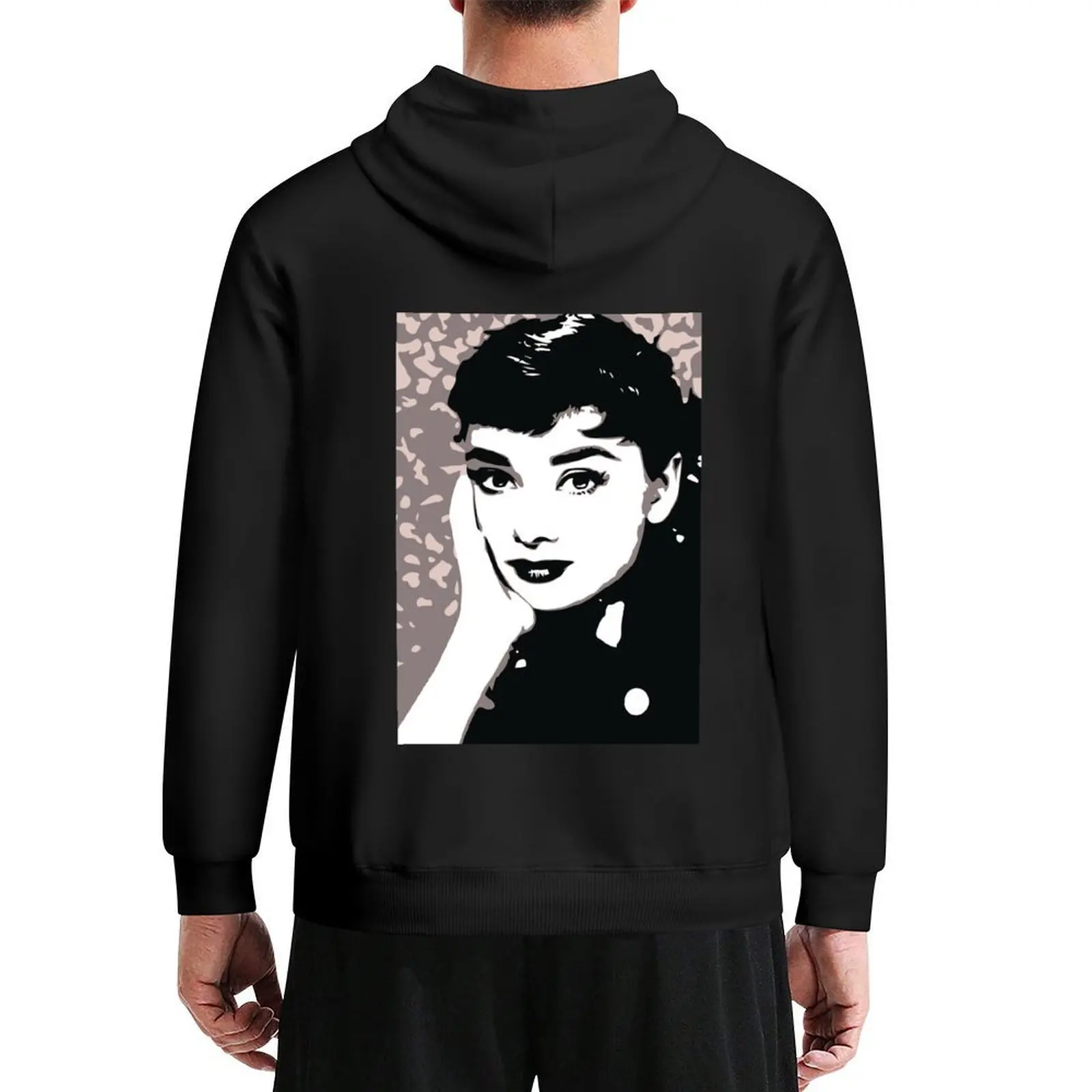 

Audrey Hepburn Black and White Portrait Hoodie fashion men japanese style graphic t shirts men anime clothes japanese hoodie
