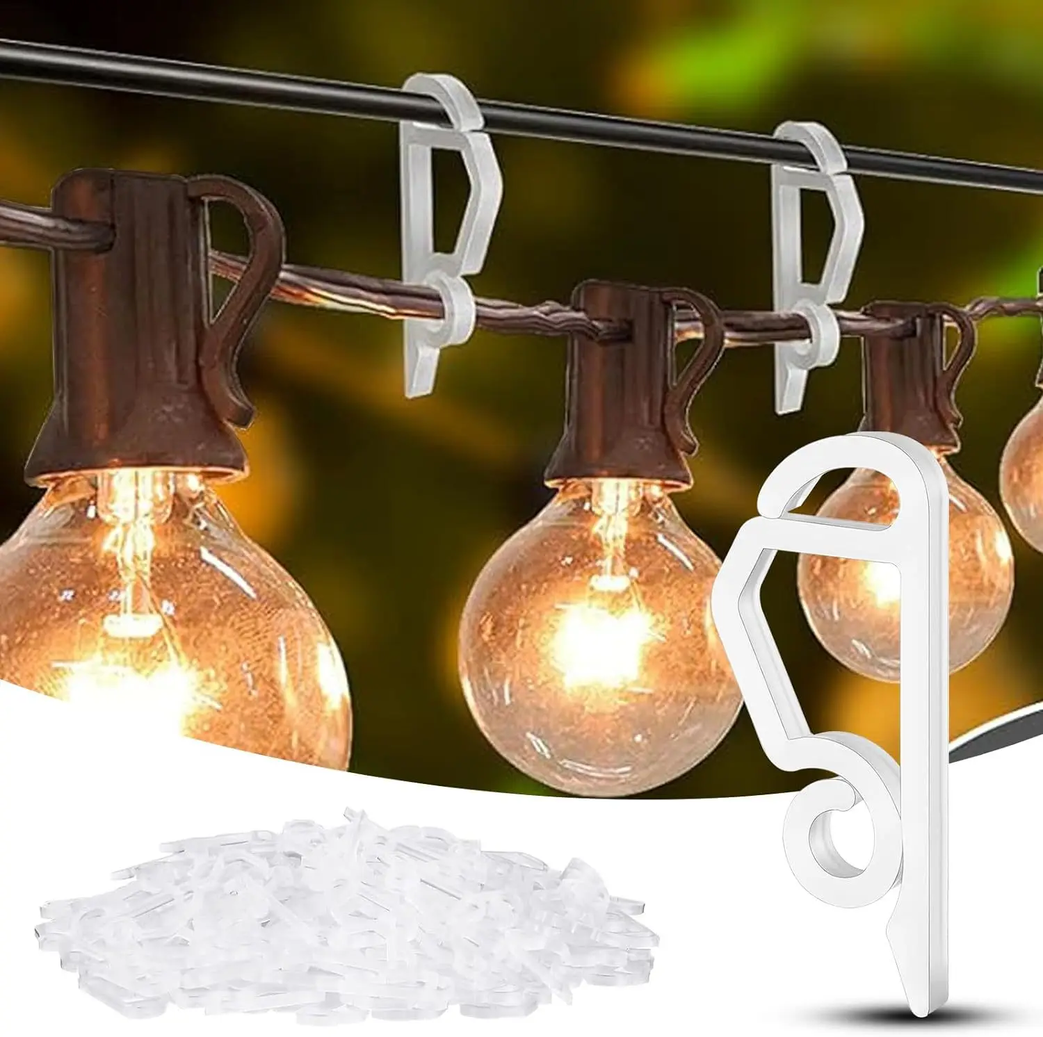 

Weatherproof S-Shaped Christmas Light Clips, Outdoor Gutter & Tree Branch Hooks for Securing LED Rope Lights, Universal Holder