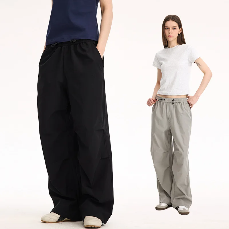 경량 방수 빠른 건조 태양 보호 낙하산 바지 야외 하이킹 느슨한 미국 스타일 캐주얼 바지 남성용 TVV7