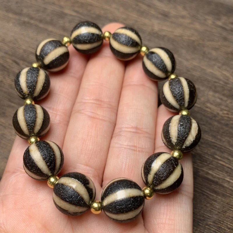 Coated Pulp Pumpkin Beads Single-Wrap Bracelet Natural Simple Elegant Men and Women Same Style Amusement Article Bracelet