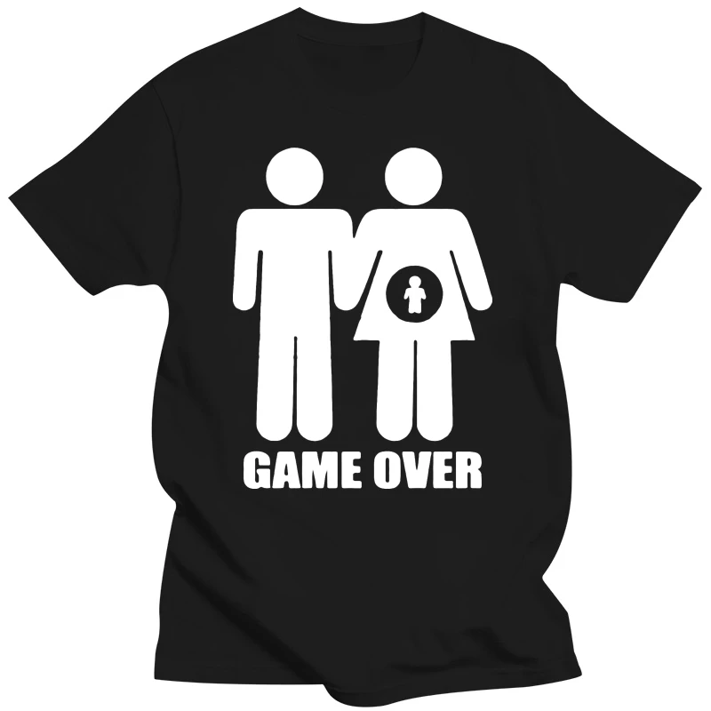 GAME OVER T-Shirt Pregnant parody Baby shower maternity mom mommy dad gift