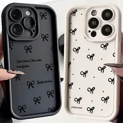 Black Luxury Bow knot Phone Case for Oppo A60 A3 A3X A98 A78 A58 A38 A57 A76 A17 A94 A74 A55 A54 A79 4G 5G Soft TPU Back Cover