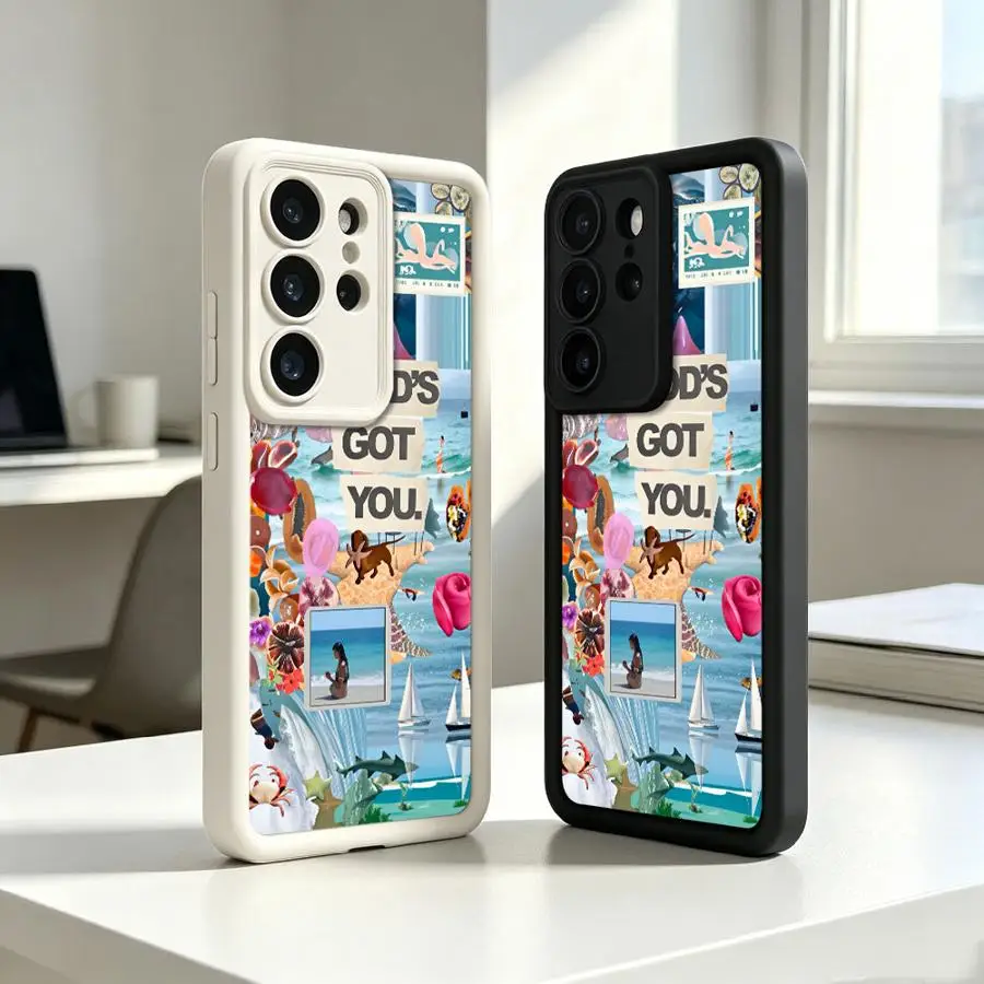 Phone Cover Case for Samsung Galaxy S26 Note 20 Ultra S25 S22 Plus S24 ultra S21 S23 S20 FE Seaside Scenery Wine Lemon Cool