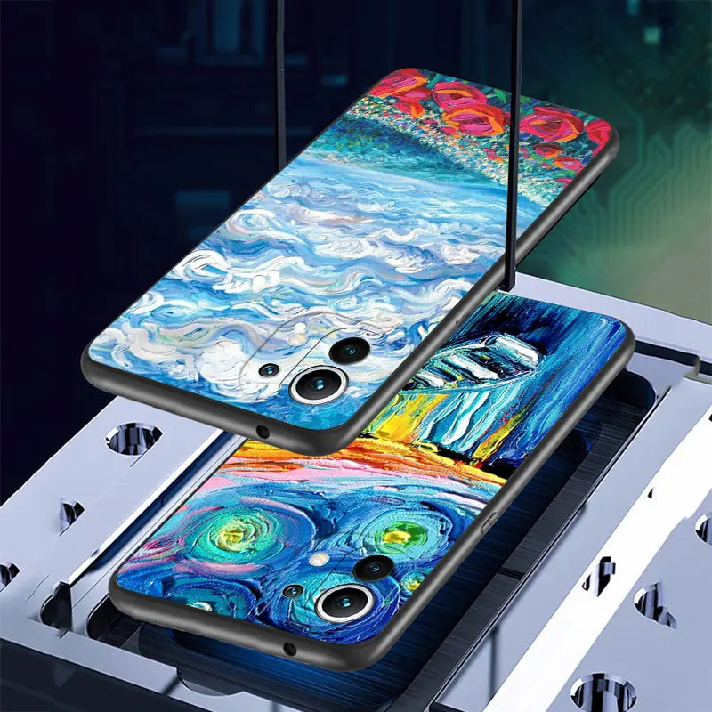 Estetyczny van Gogh farba Coque dla Xiaomi Mi 10 12X 12S 12 Pro 11 Lite 10T 11X 11i 11T 10S 11 Ultra 11T czarna miękka okładka