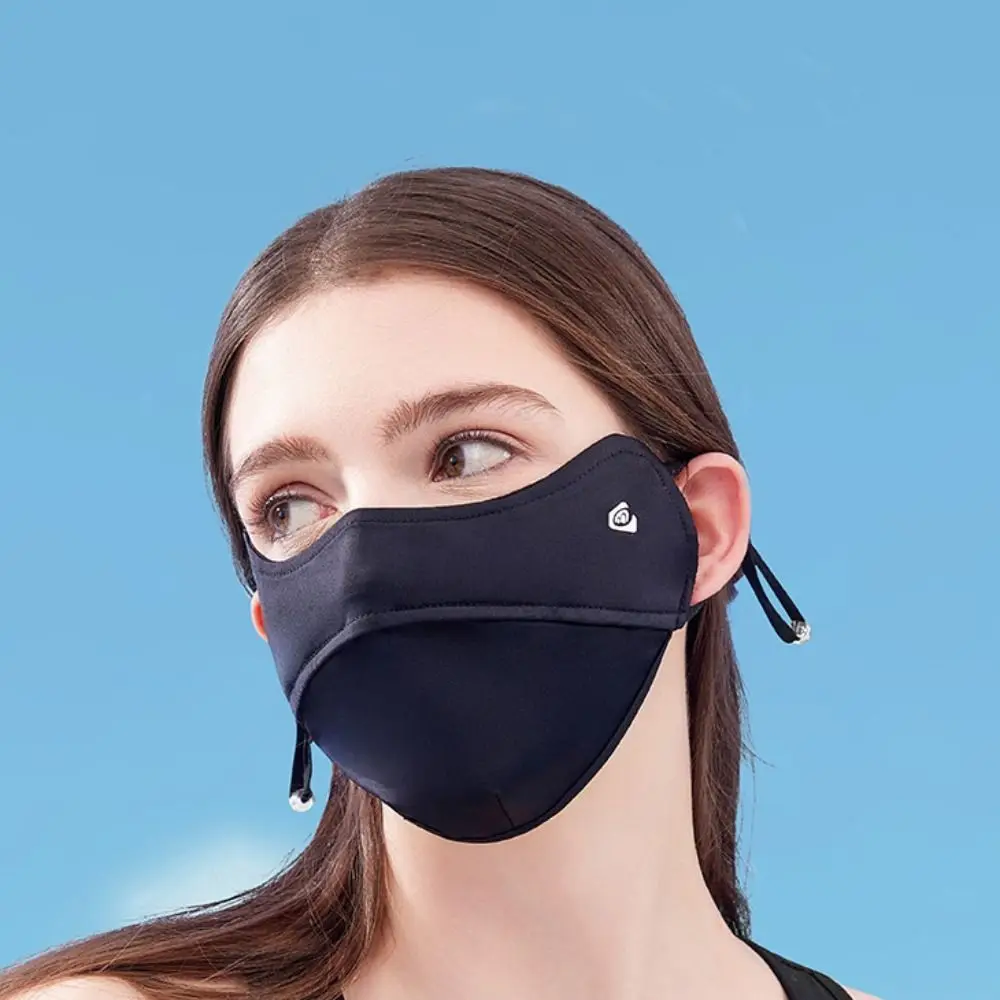 Solid Color Ice Silk Mask Face Scarves Sunscreen Veil Face Gini Mask UV Protection Face Mask Anti-uv Face Cover Riding