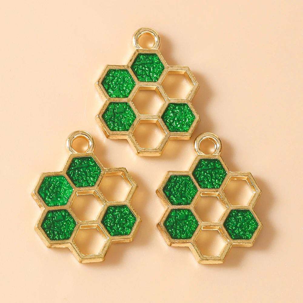 Leslie 20 Stück Emaille-Anhänger, 15 x 19 mm, niedliche Honigbienen-Anhänger für die Schmuckherstellung, Damen-Ohrringe, Armband, Halskette, DIY – Detail 6