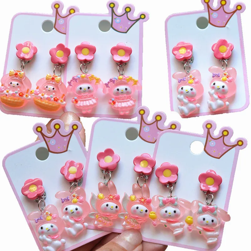 

Creative Cartoon Mys Melodys Ear Clips Cute Princess Fruit Earrings Pendant Jewelry Colorful No Holes Ear Clips Girls Gifts