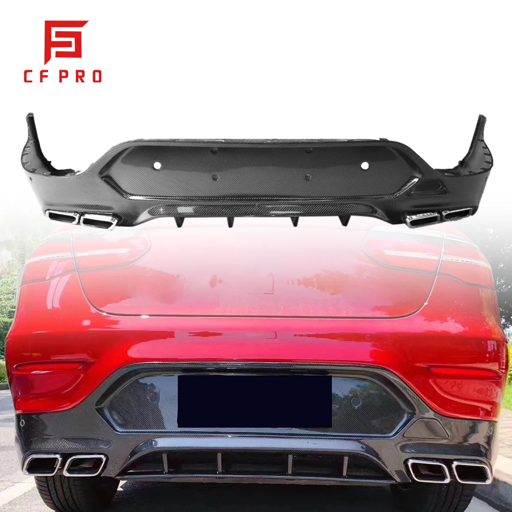 Hot Sale Factory Outlet Glossy Carbon Fiber Body Kit Rear Bumper Diffuser For Mercedes Benz GLC Class GLC63 Coupe