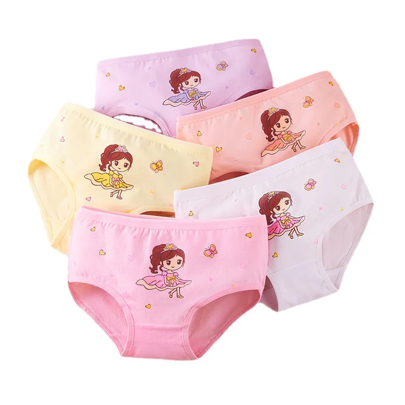 Girl Briefs Boxers Cute Princess Design Children Cotton Underwear Kids Short Panties Bright Prints Soft Underpants Size 2-12T