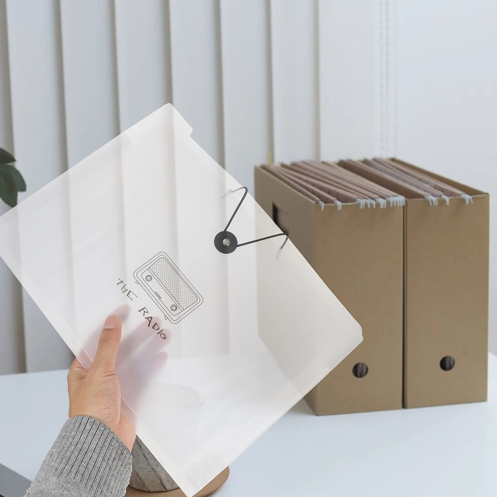 

Accordion File Folder PP Material Document Holder Portable Office Supply Bag For Use Keeps Papers