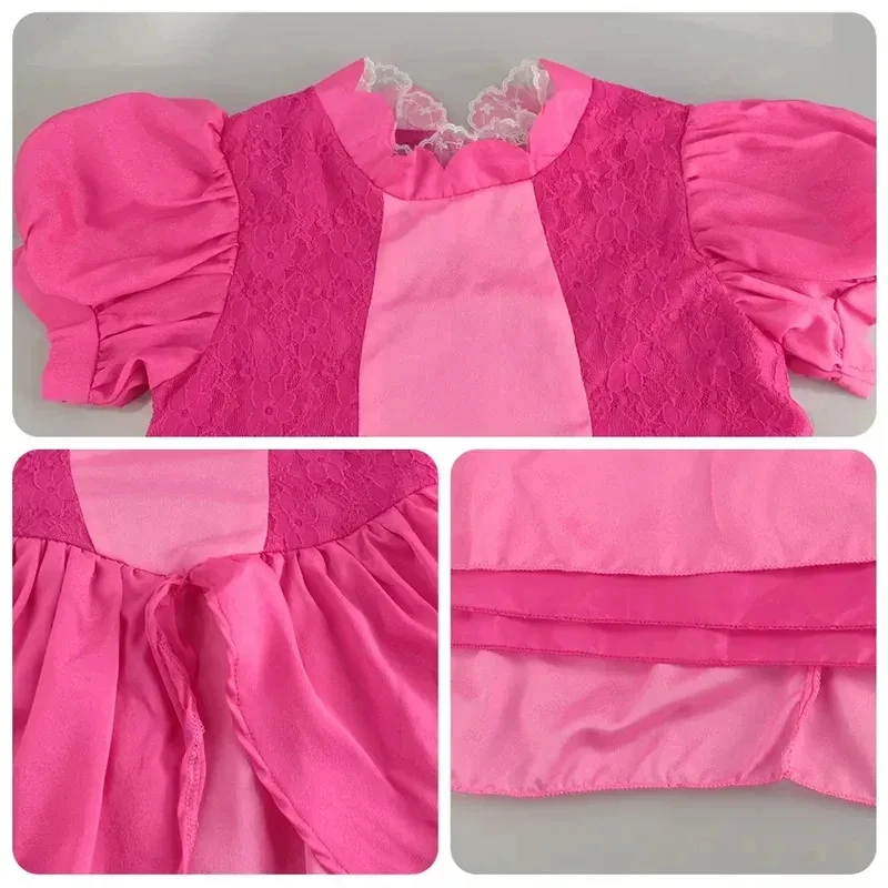 

A;3\v,7'd/Pink White Peach Princess Dress for Girls Adult Halloween Costume Mesh Puff Tulle Children Cosplay Costumex;4'v\6,b/