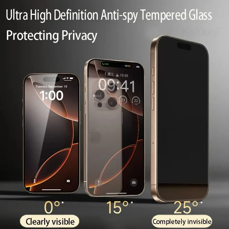 1PCS Protector de Pantalla Antiespía para iPhone 17 16 Pro Max, Película Protectora de Privacidad para iPhone 15 14 13 12 11 Pro Max Plus