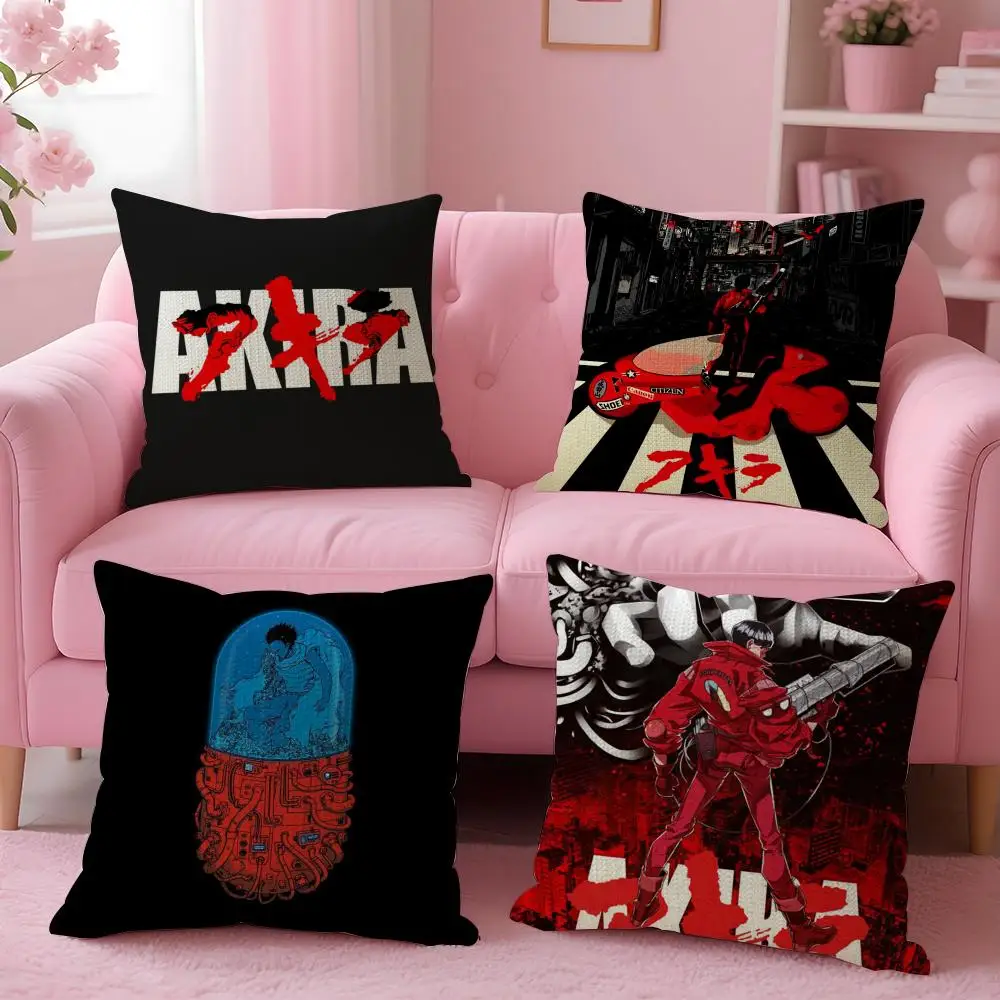 Anime Manga A-Akira Cushion Cover Linen Organic Fabric Double-Sided Printing Breathable Pillow Case Sofa Home Decor Gift