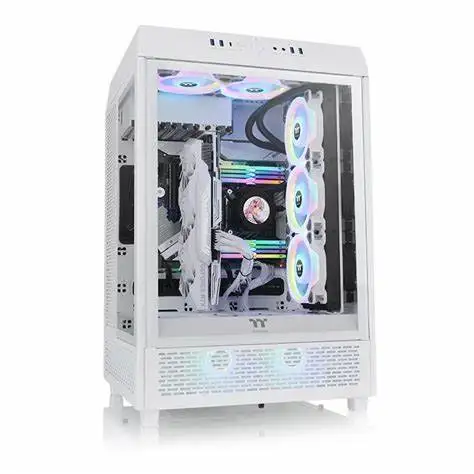 

Корпус Thermaltake Tower 500 белый, с тремя панорамными стеклянными панелями, для систем водяного охлаждения 360, компьютерный корпус
