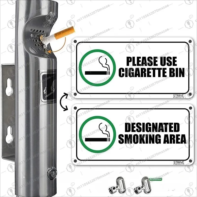 

Wall Mounted Stainless Steel Ashtray Outdoor Hanging Ashtray Column Smoking Ash Container