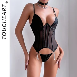 Set di biancheria romantica Set di biancheria Sexy per reggiseno e corsetto per donna Lingerie di rete completa Femme Sexys vestito Sexy tute da donna G-row