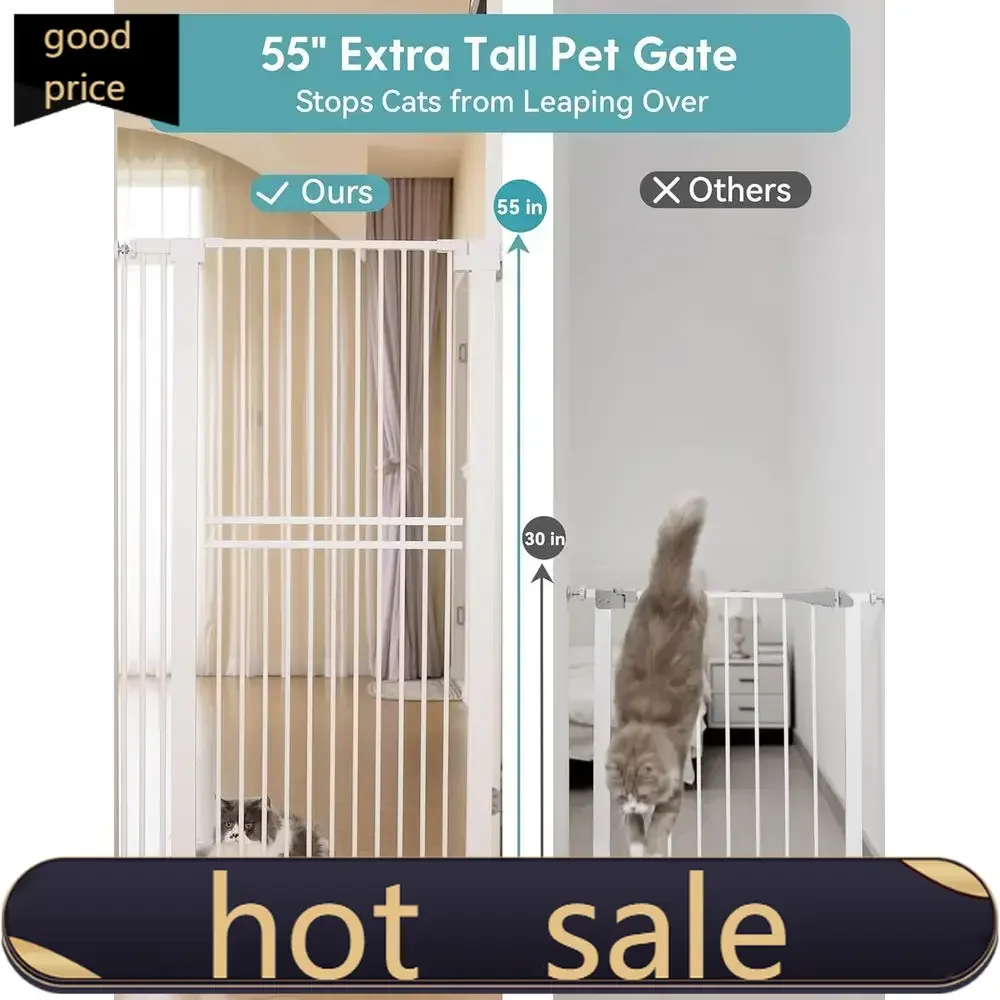 

Популярная модель: 55-дюймовая высокая воротинка для домашних животных (для собак и кошек), шириной 29-40 дюймов, с автоматическим закрытием, ультратонкое расстояние между створками 1,37 дюйма.