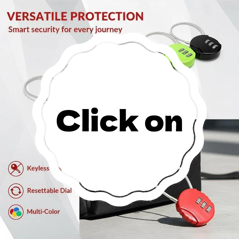 3 Digit Cable Combination Padlock Flexible Wire Password Lock Anti Theft Security Lock For Luggage Backpack Travel Cabinet Use