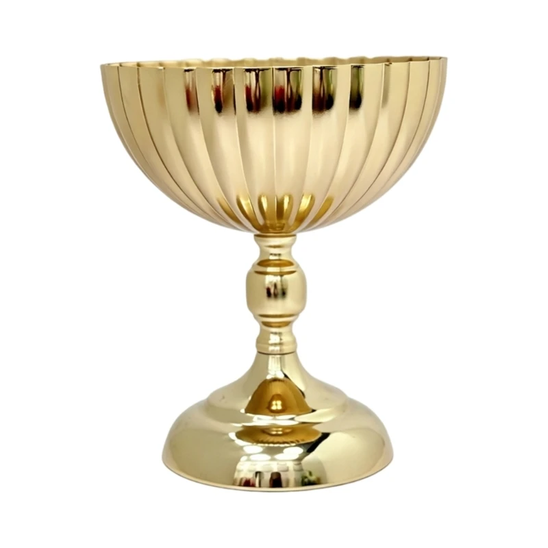 Metal Pedestal Urn Vase for Wedding Table Decors, Raised Compote Bowl Flower Centerpieces Holders for Freshing, Dried or Y5GB