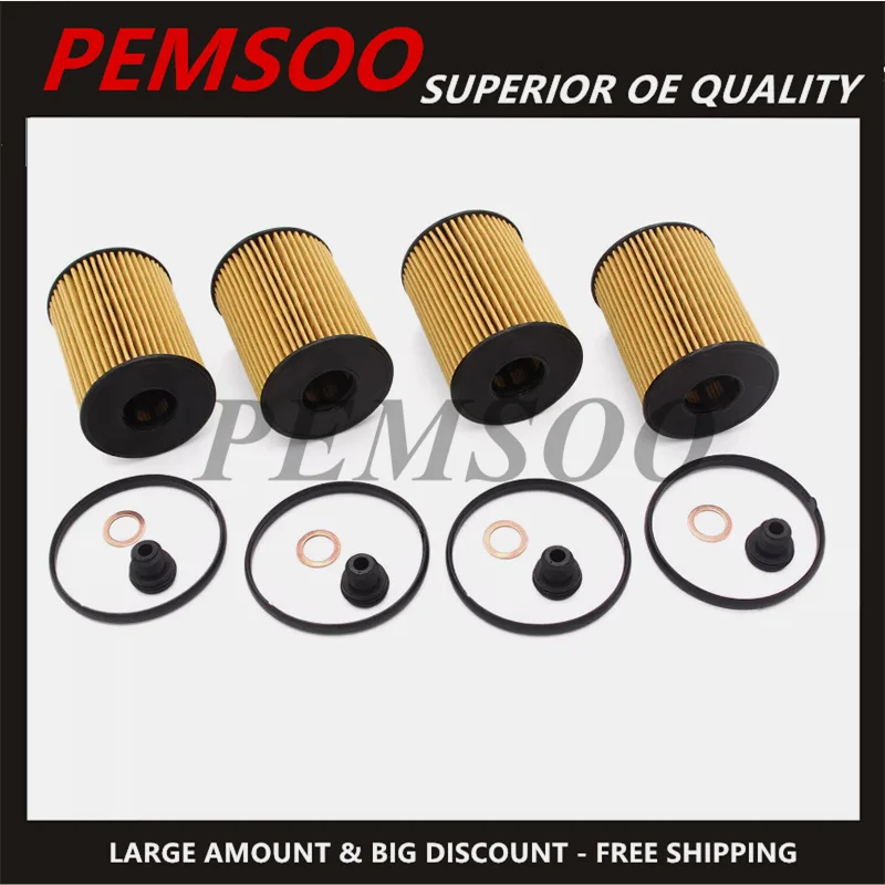 New 4pcs/set Engine Oil Filter Kit for Hyundai Sonata Tucson Santa Fe KIA 2.5L 26350-2S000 263502S001 26350 2S001 100514 2100514