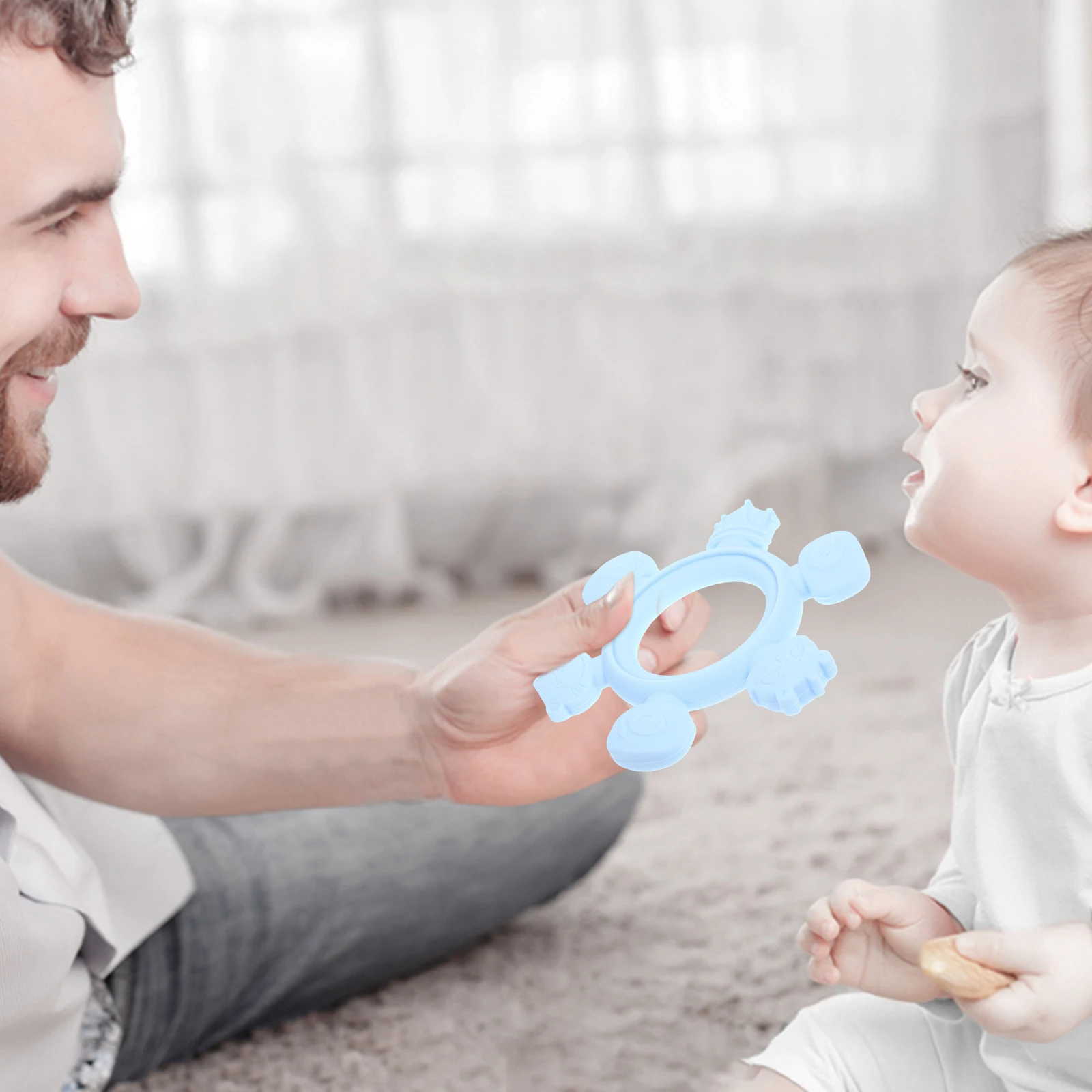 Baby-Beißringe aus Silikon für Säuglinge für 6-monatige Kleinkinder, einfacher Griff, sensorische Entwicklung für Babys von 6–12 Jahren