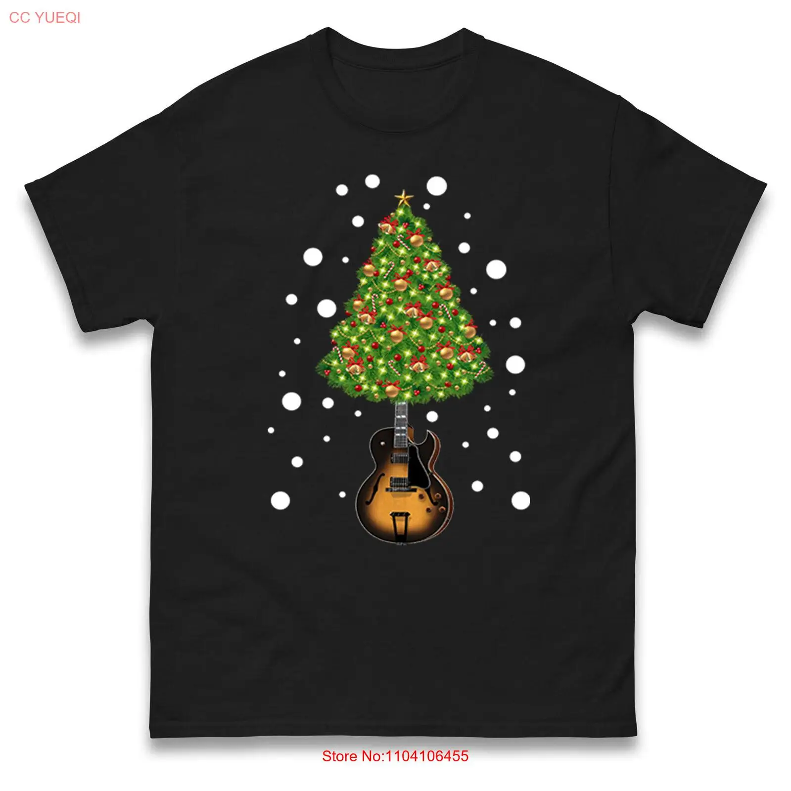 

Christmas Tree Guitar T Shirt,Festive Xmas Tee for Music Lovers and Guitarists