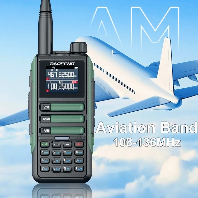 Baofeng UV16M V2 Walkie Talkie 15W de alta potência AM FM Rádio bidirecional Banda completa 999CH Cópia de frequência