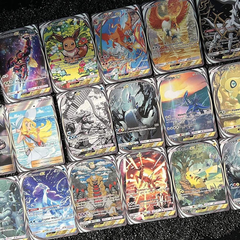 20 قطعة أنيمي PTCG جيب المشهد الحقيقي سلسلة لتقوم بها بنفسك Charizard Ex التحكم الذاتي جمع التوقيع التداول بطاقة فلاش أنيمي الكرتون هدية #3