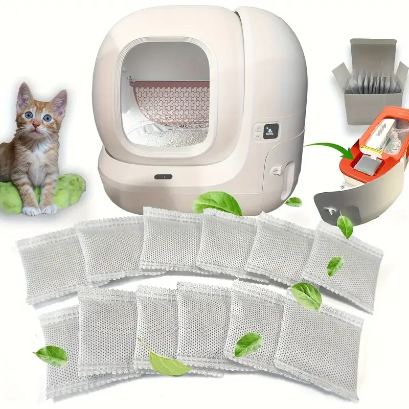 20 Pieces of Natural Activated Carbon Deodorizer for Cat Litter Boxes, Replacement Filter for Cat Litter Box Odor Absorber, Suitable for Automatic Cat Litter Boxes to Absorb Odors