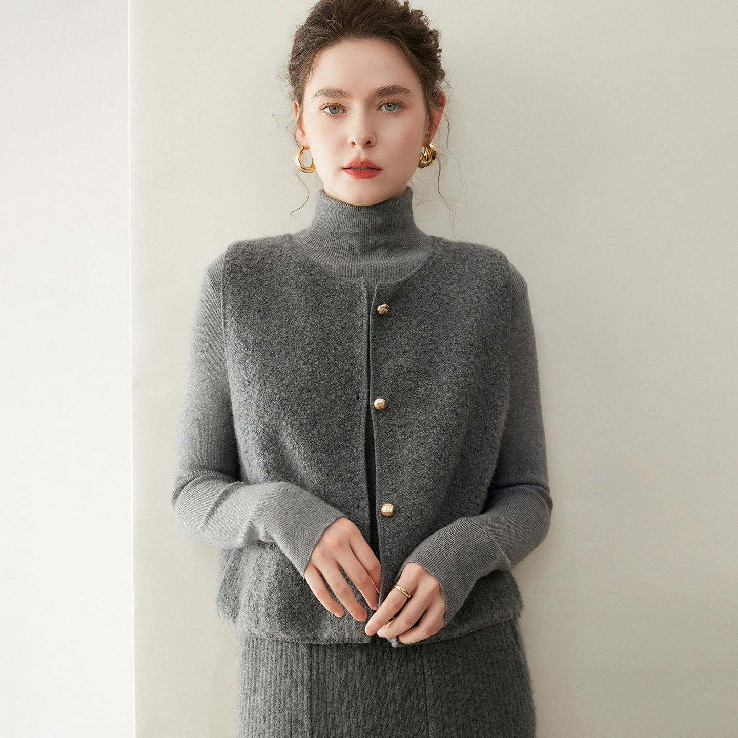 

MEELEX новый шикарный осенне-зимний жилет с круглым вырезом женский 100% кашемировый жилет кардиган без рукавов топы повседневный вязаный кашемировый свитер