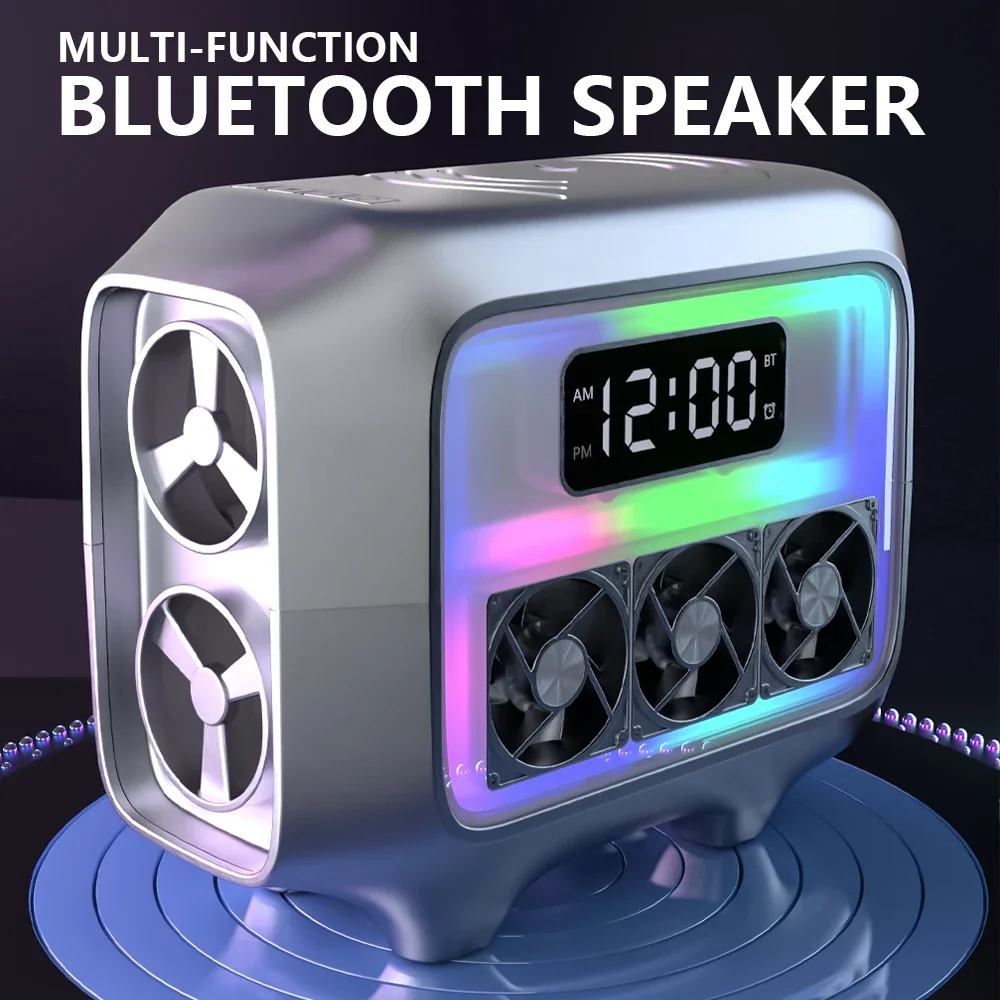 Neue LED-Uhr Mini Smart tragbare Bluetooth-Lautsprecher bunte Lichteffekt Multifunktion 15w schnelle Handy drahtlose Ladegeräte