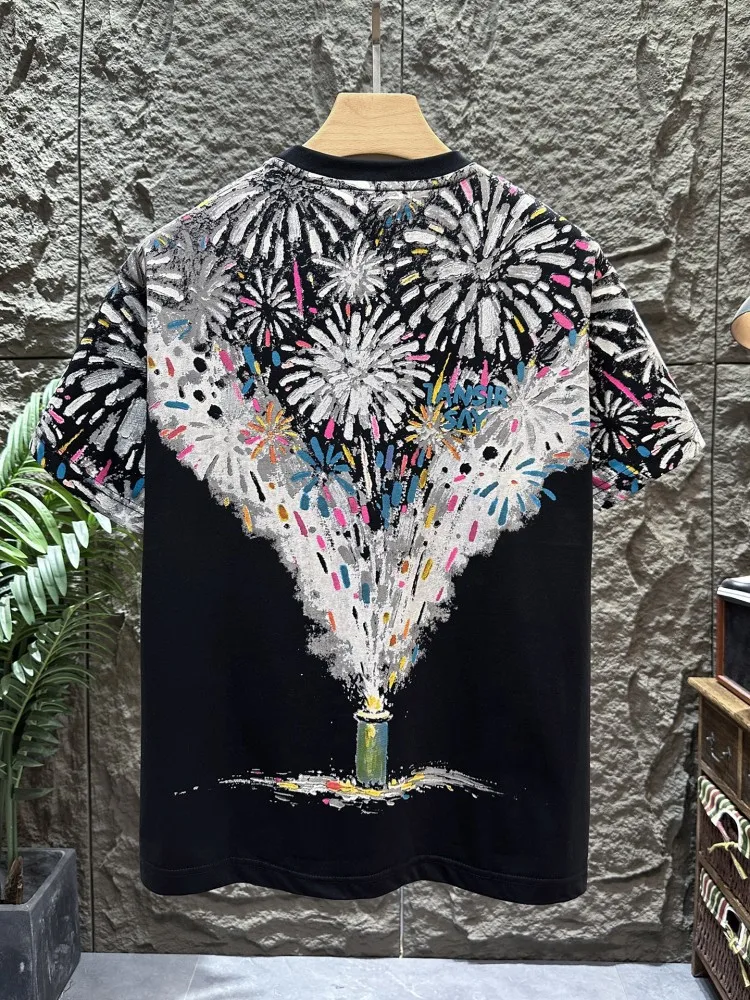 Hot Sale New Summer Male Tees Leisure Pullover Men T-shirt Designer Streetwear Short Sleeve Tops Fashion Printed O Neck T-shirts