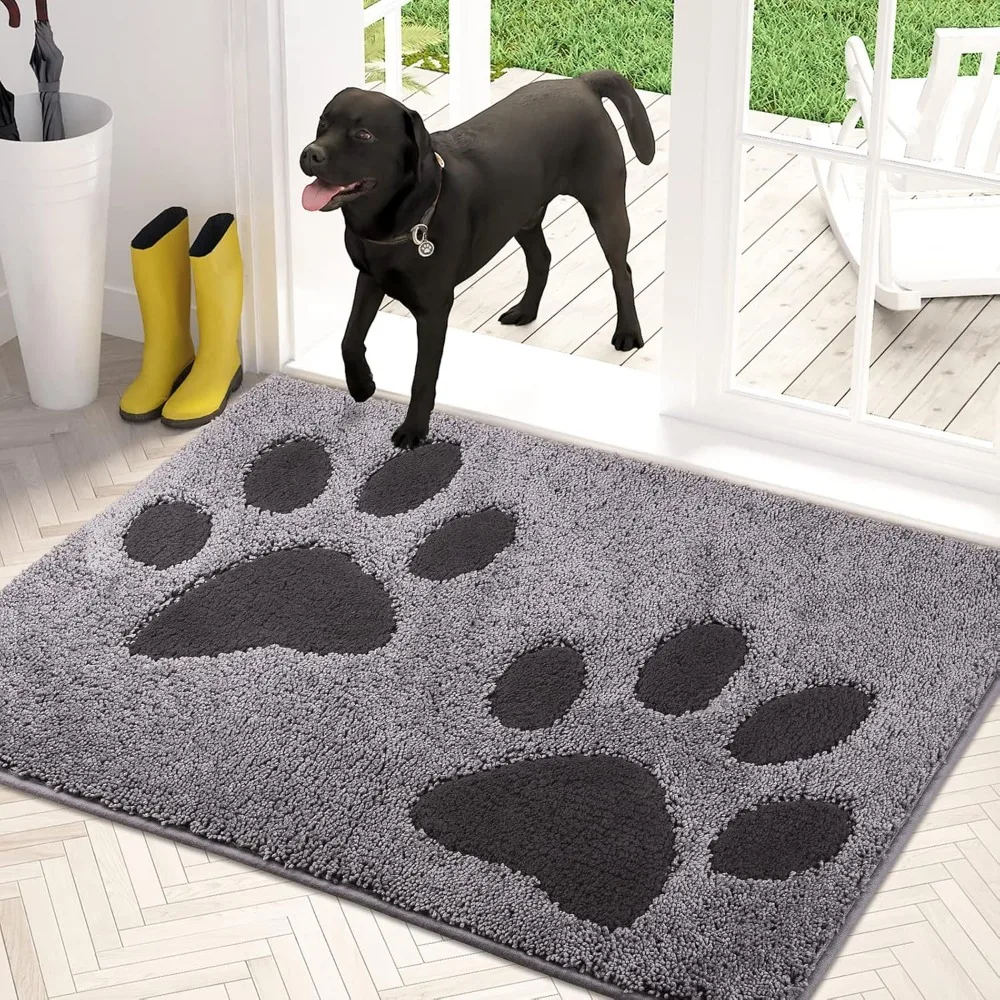 

Dirt Trapper Door Mat, Non-Skid/Slip Machine Washable Microfiber Entryway Rug, Dog Door Mat, Super Absorbent Welcome Mat