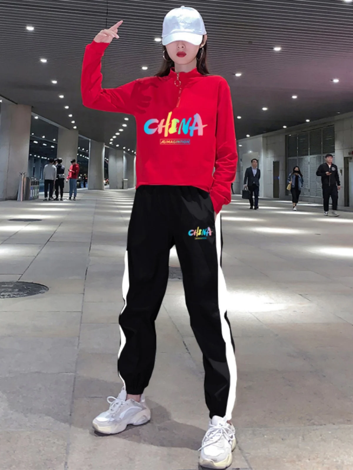Faionable Fitn Square Dance Outfit Set New Sle Yang Li  Sports Wear Cotton Fabric Autumn Season Ladies Set