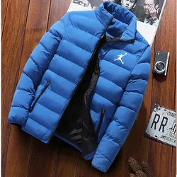 Winter Neue Dicke Männer Warme Parka Jacken Casual männer Outwear Mäntel Solide Stehkragen Männlichen Windschutz Baumwolle Gepolsterte Unten jacke