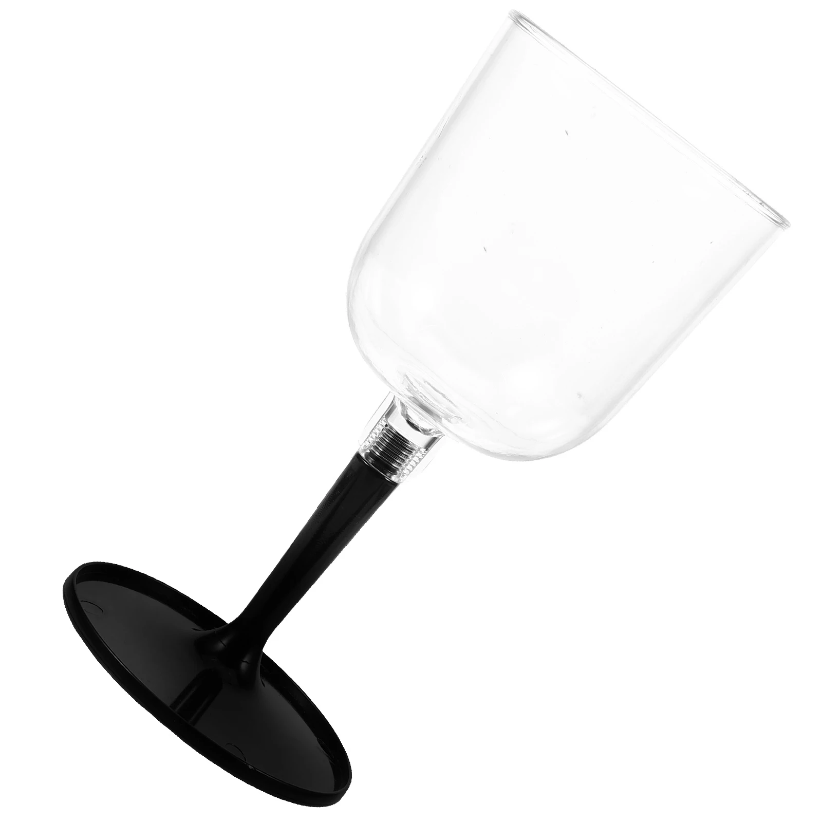 

Anti fall Plastic Cups Outdoor Camping Goblet Reusable Balloon Stemware Decorative Resin Drinkware Black