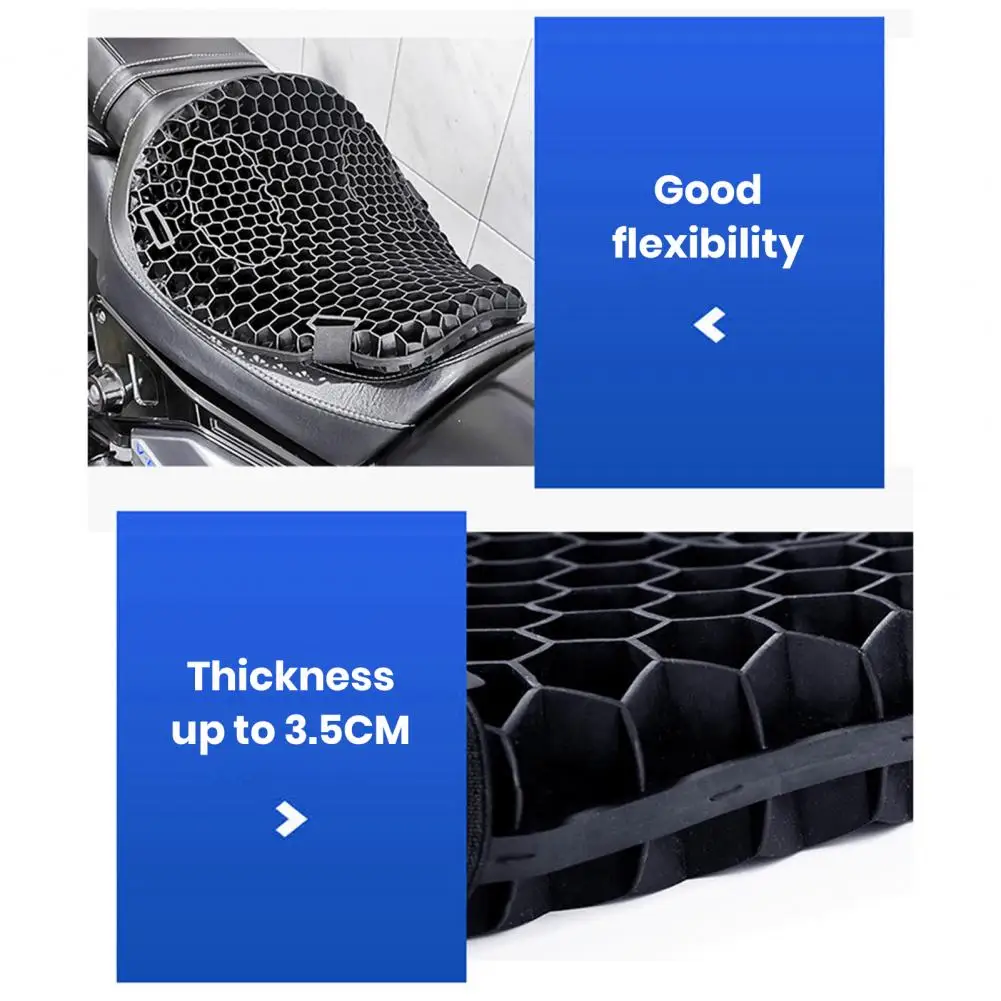 충격 흡수 통기성 압력 완화 시트 커버 젤 쿠션 커버, 오토바이 시트 쿠션, 3D 벌집 디자인