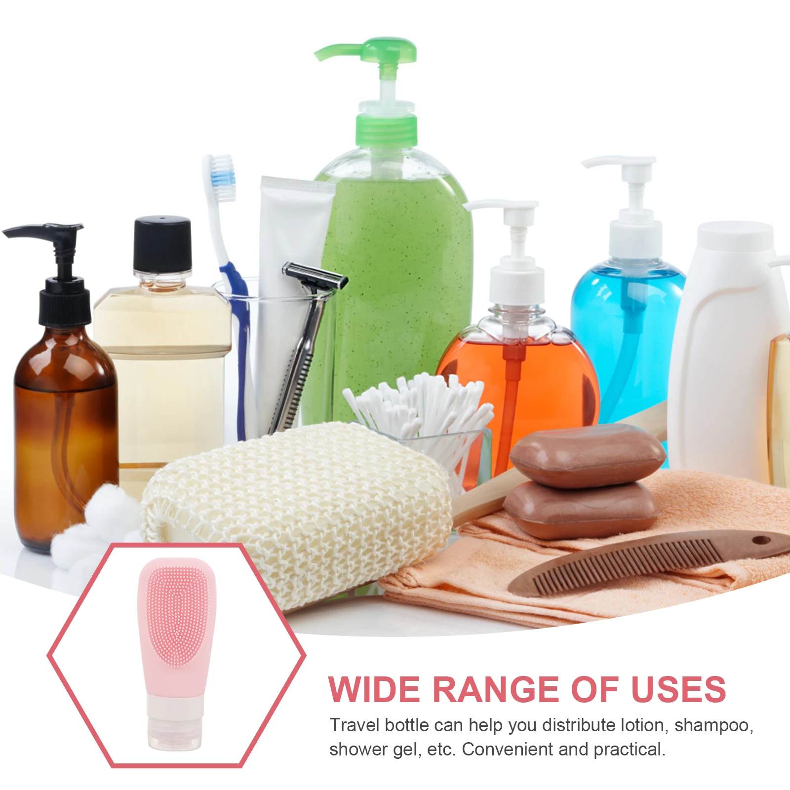 

Travel Size Silicone Bottle Leakproof Refillable Portable Container for Shampoo Lotion Toiletries Travel Bottles