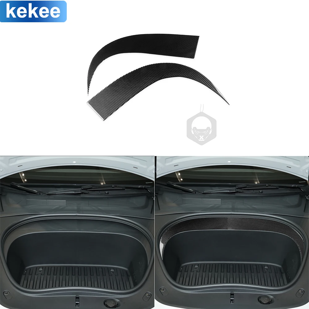 

For Tesla Model 3 2023-up Front spare box 1 piece Car Interior Real Soft Carbon Fiber Sticker Trim Auto Decoration Accessories