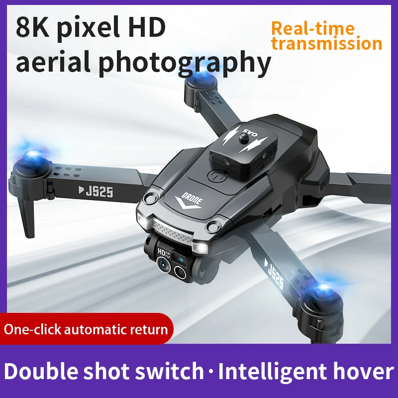 JS25 Drone 8K fotografia aerea HD Quadcopter ESC evitamento ostacoli pieghevole telecomando aereo giocattolo per bambini maschio